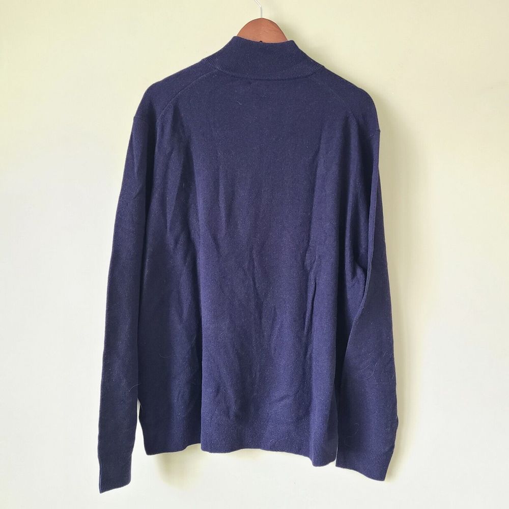 NWT Polo Ralph Lauren Mens 100% Wool 1/4 Zip Pullover Sweater Navy Size XXL Knit - Picture 6 of 9